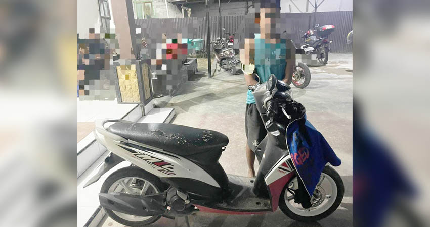 Pelaku Curanmor yang berhasil ditangkap oleh Team Rajawali Satuan Reskrim Polresta Gorontalo berkolaborasi dengan Unit Reskrim Polisi Sektor (Polsek) Dungingi, Senin (2/9/2024). (F. Istimewa)