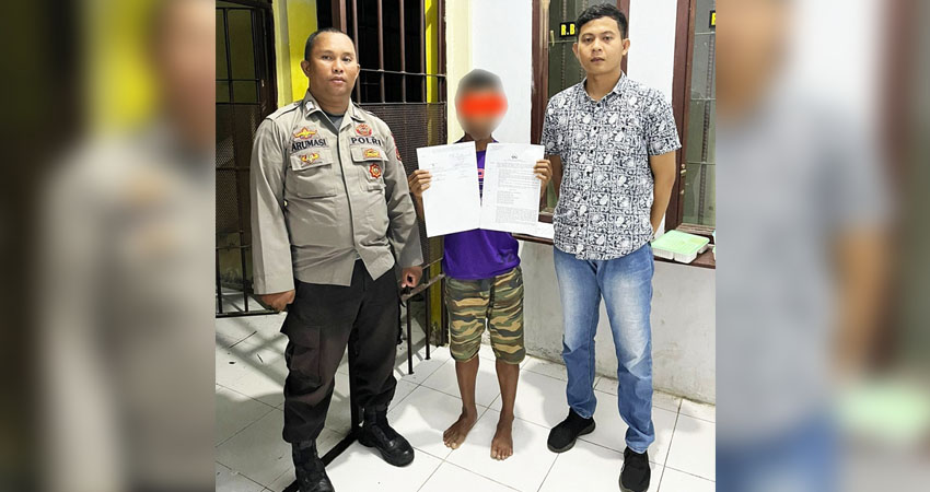 Pria di Tapa inisial CA (37) yang diduga hamili Adik Ipar resmi ditahan Polsek Tapa. (Foto : Humas Polsek Tapa/For Gorontalo Post)