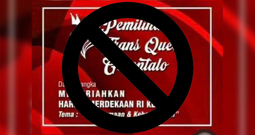 Flayer pemilihan trans queen Gorontalo yang beredar di media sosial. (foto : istimewa)