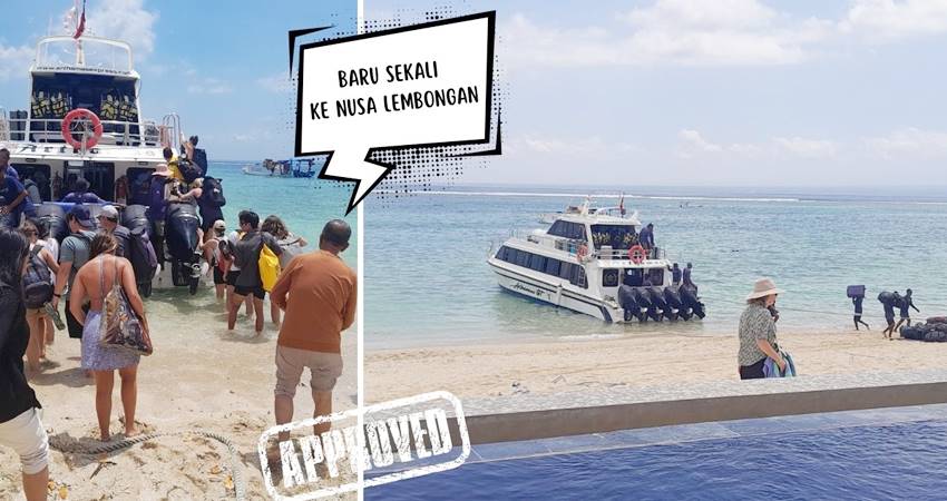 Dahlan Iskan ketika antre naik speed boat dari Nusa Lembongan balik ke Bali.--