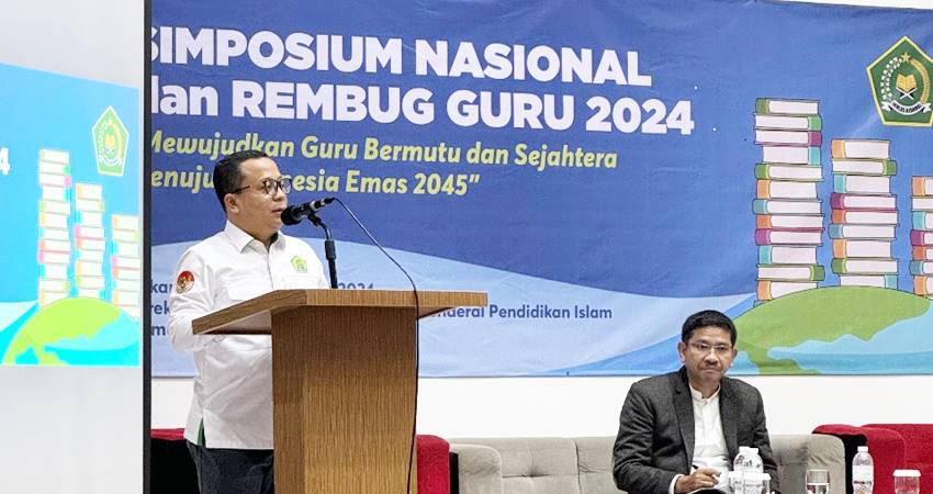 Direktur GTK Thobib Madrasah saat memberikan sambutan.