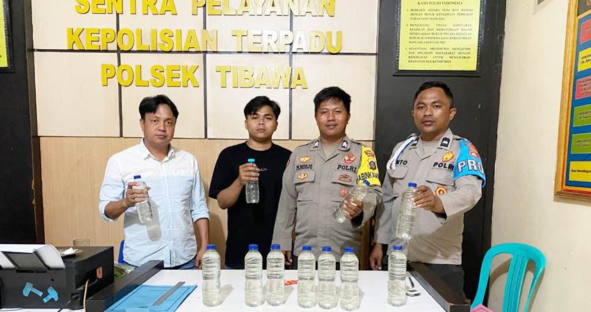 Babuk miras jenis cap tikus yang diamankan petugas Polsek Tibawa.