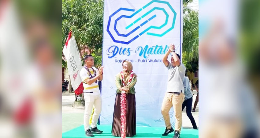 Launching logo Dies Natalis ke VIII, Ambalan Raja Biya-Putri Wuluteni, SMAN 1 Dungaliyo, Jum'at (4/10/2024) (F. Diyanti/Gorontalo Post)