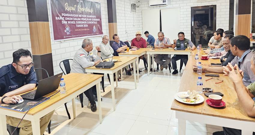 Suasana Rapat Umum yang membahas terkait persiapan kampanye dalam rangka Pemilihan Gubernur Gorontalo 2024, Ahad (6/10/2024). (Foto : Dok. KPU)