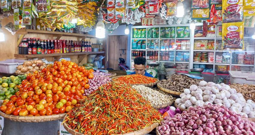 Pedagang barito saat menunggu pembeli