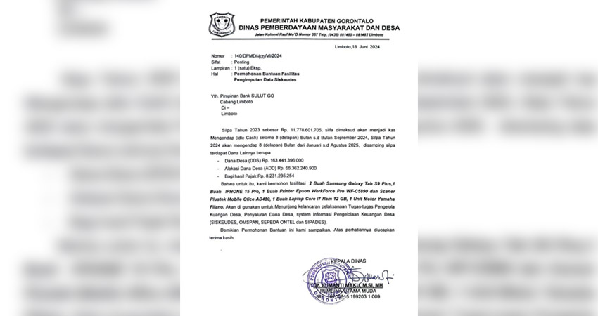 Surat yang beredar di media sosial (Medsos)