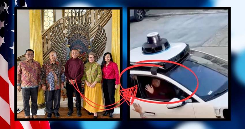 Dahlan Iskan ketika mengunjungi KJRI San Fransisco dan pulang menaiki taksi tanpa pengemudi, Waymo.--