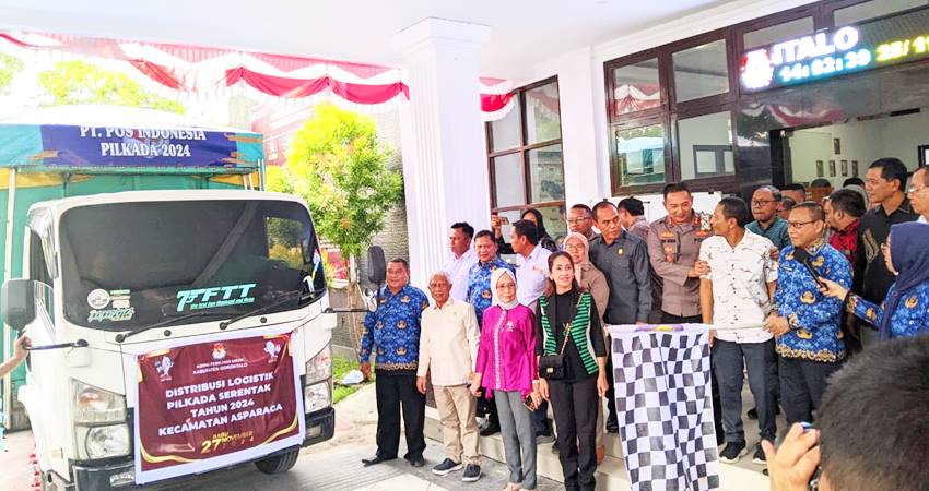 SUKSES PILKADA - Pendistribusian logistik Pilkada KPU Kabupaten Gorontalo,.yang dihadiri oleh Forkopimda, KPU Provinsi dan anggota DPRD Provinsi Gorontalo. (foto : dok / kpu)