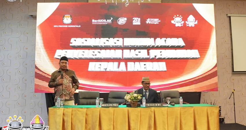 Sosialisasi tentang hukum penyelesaian sengketa Pilkada yang diselenggarakan KPU Provinsi Gorontalo, Sabtu (2/11). (Foto: dok/ KPU Provinsi Gorontalo)