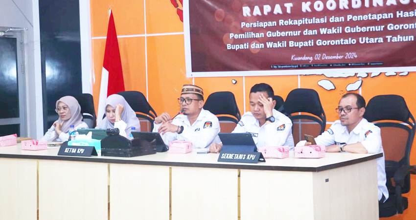Rencananya Komisi Pemilihan Umum (KPU) Kabupaten Gorontalo Utara (Gorut) akan menggelar rapat pleno rekapitulasi dan penetapan