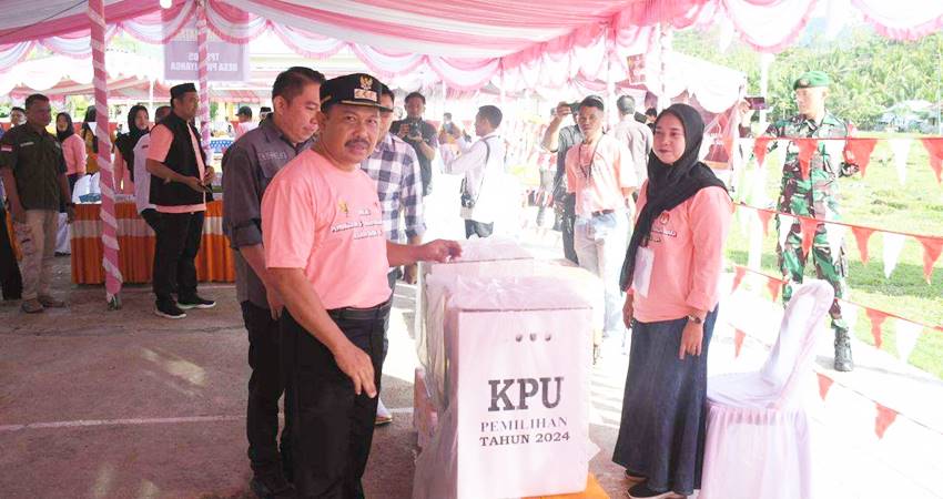 Simulasi pemungutan suara yang digelar KPU Boalemo. (foto : istimewa)