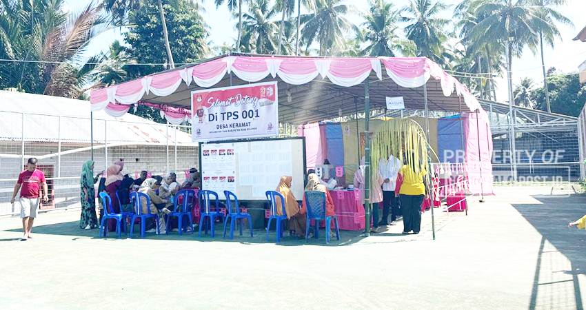 TPS 001 Desa Kramat, Kecamatan Tapa, Bone Bolango sukses menyelenggarakan pemungutan dan penghitungan suara pada Pilkada serentak, 27 November 2024 lalu. (foto : jitro paputungan / gorontalo post)