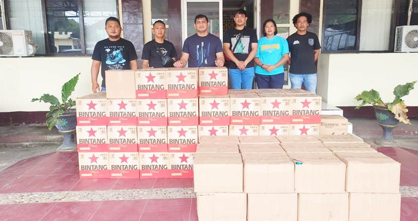 Ratusan kardus yang berisikan berbagai jenis minuman keras (Miras), berhasil disita oleh Satuan Reskrim Polresta Gorontalo Kota, saat pelaksanaan operasi Pekat Otanaha II 2024.