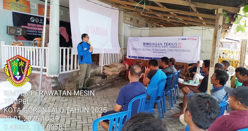 Suasana pelaksanaan Bimtek perawatan marine engine yang digelar DKPP Kota Gorontalo.