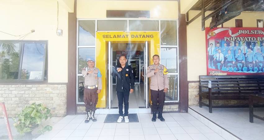 Kondisi Polsek Popayato Barat yang saat ini baik-baik aja dan tidak ada tanda-tanda kerusakan. (Foto: Humas Polda Gorontalo)