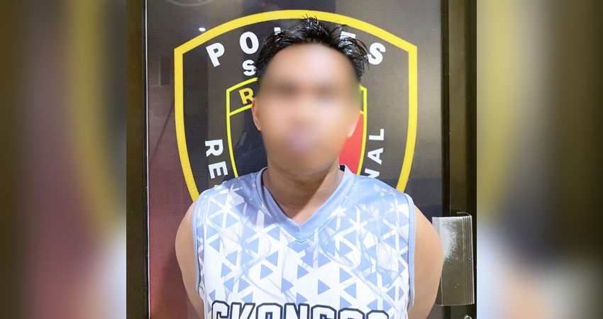 Tersangka dugaan pencurian RL alias Ron yang ditangkap Polda Gorontalo