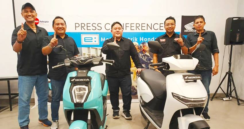 KUALITAS TINGGI - PT Daya Adicipta Wisesa memperkenalkan sepeda motor listrik Honda ICON e: dan CUV e: bagi masyarakat Sulut dan sikitarnya. (foto : dok /daw)