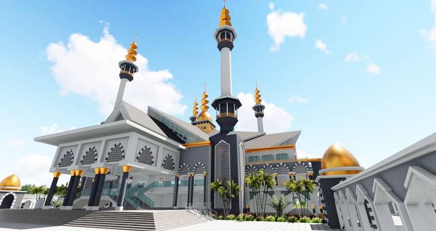 Desain Masjid Raya Gorontalo yang pernah ada. (foto : dok / gorontalo post)