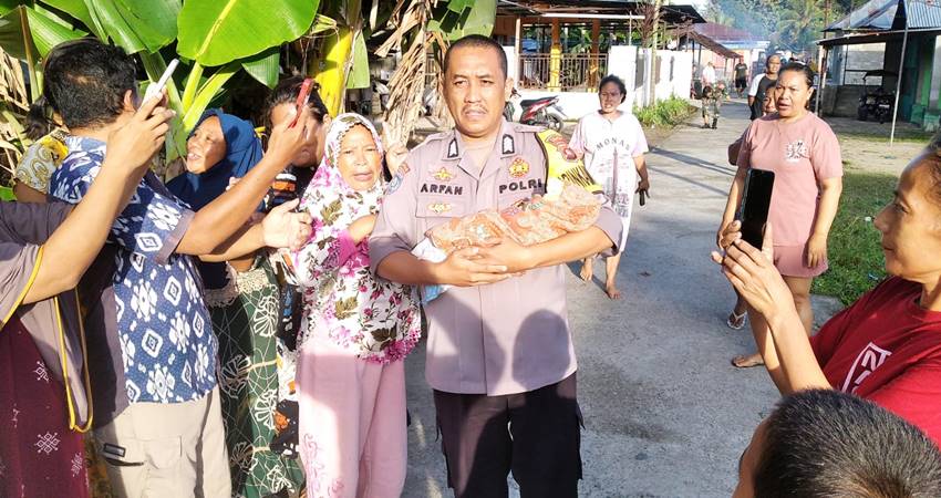 Penemuan bayi berjenis kelamin laki-laki, ditemukan dibelakang rumah masyarakat yang ada di Desa Tinelo, Kecamatan Suwawa.
