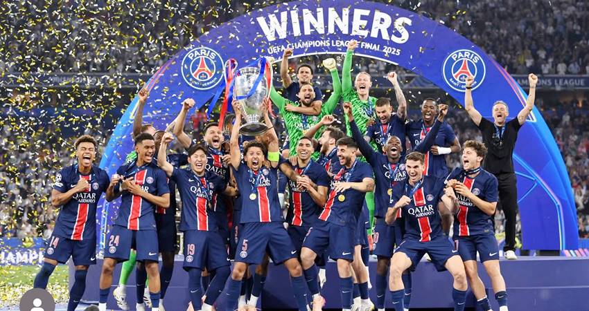 PSG juara Liga Champion usai menang telak 5-0 atas Inter MIlan di Stadion Allianz Arena, pada Minggu, 1 Juni 2025-Tangkapan Layar Instagram@psg-