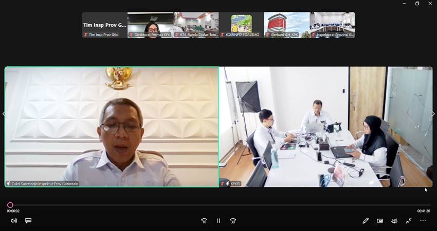 Bimbingan Teknis (Bimtek) Perluasan Percontohan Desa Antikorupsi tahun 2025 yang digelar Komisi Pemberantasan Korupsi (KPK) Republik Indonesia secara virtual, Rabu (11/6/2025). (foto : tangkapan layar)