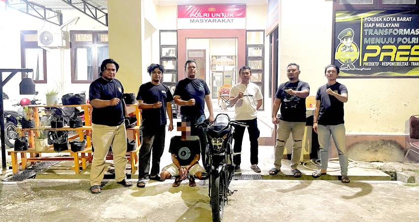 Pelaku pencurian sepeda motor berhasil dibekuk oleh Tim Opsnal Satuan Reskrim Polresta Gorontalo Kota dan anggota Unit Reskrim Polsek Kota Barat.