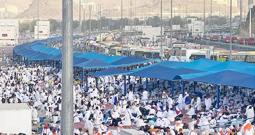 Kepadatan jamaah haji Indonesia di markaz Muzdalifah. (foto : Media Center Haji 20250