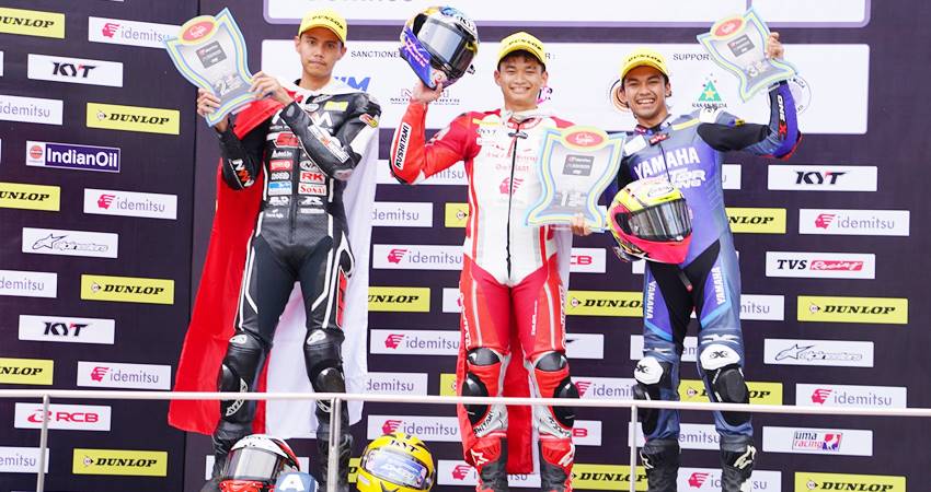 TAK TERKALAHKAN - Para pebalap Astra Honda raih podium dan poin penting yang memperkuat posisinya di puncak klasemen sementara ARRC 2025. (foto : dok / AHM)