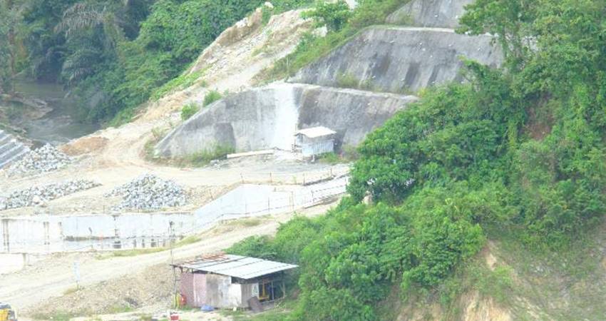 Kondisi proyek Bendungan Bulango Ulu di Kabupaten Bone Bolango yang ditunjau langsung Wakapolda Gorontalo pengamanannya, Rabu (18/6/2025)