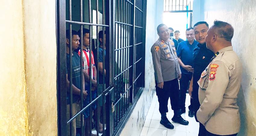 Supervisi Rutan POlres Boalemo yang dilakukan Polda Gorontalo disaksikan langsung Kapolres Boalemo.