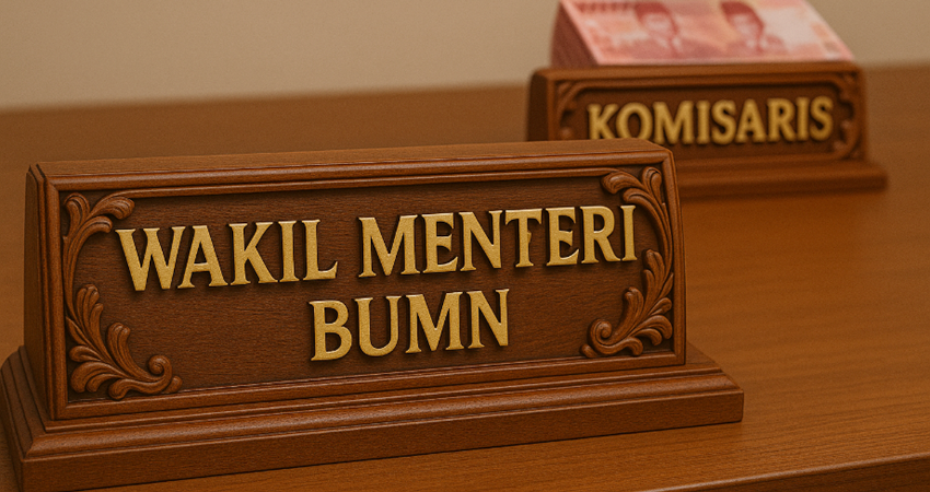 Ilustrasi rangkap jabatan Wamen BUMN dan Komisaris.-AI-