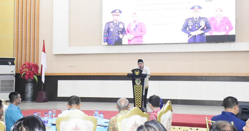 Suasana pelaksanaan kegiatan pisah sambut Kapolresta Gorontalo Kota.