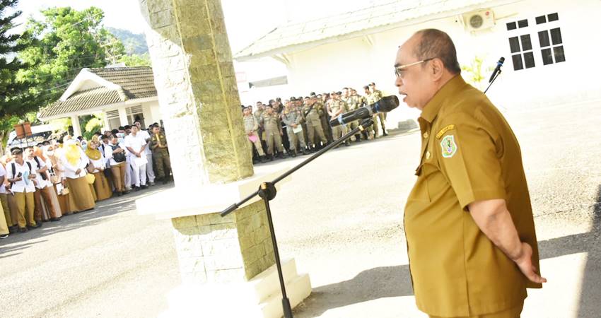 Pembinaan TPKD non data base di lingkup Pemerintah Kota Gorontalon oleh Wali Kota Gorontalo, Adhan Dambea, Senin (28/7/2025). (Foto: Prokopim)