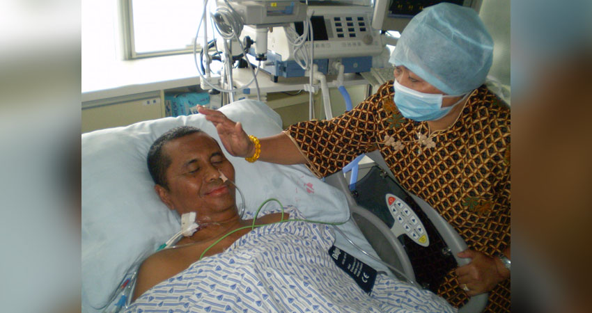 Usai menjalani operasi ganti hati di Tianjin.--