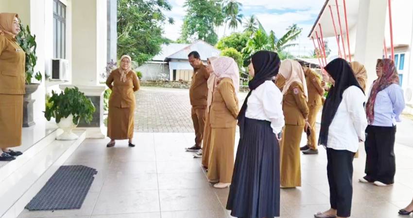 Jajaran Setwan apel pagi sebagai budaya kerja yang terus dilaksanakan secara komitmen.(foto tangkapan layar)
