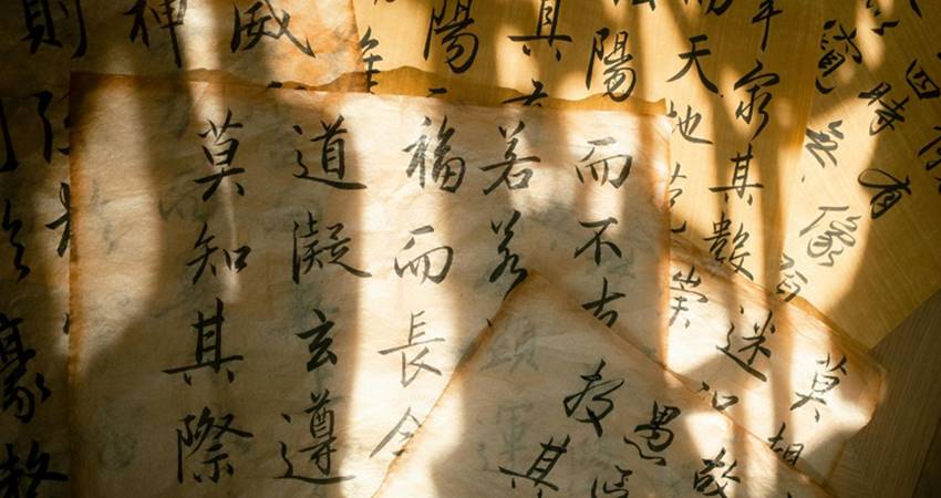 Ilustrasi aksara Tiongkok yang tertulis di kertas. - 书畅 何 - Pexels