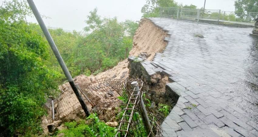 Salah satu bagian Benteng Otanaha yang diterjang longsor beberapa waktu lalu.