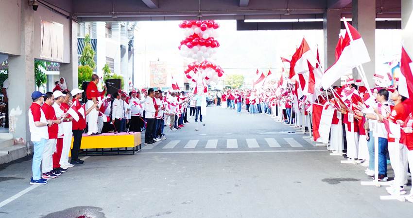 Suasana pencanangan HUT ke-80 RI yang diselenggarakan Pemerintah Kota Gorontalo belum lama ini.