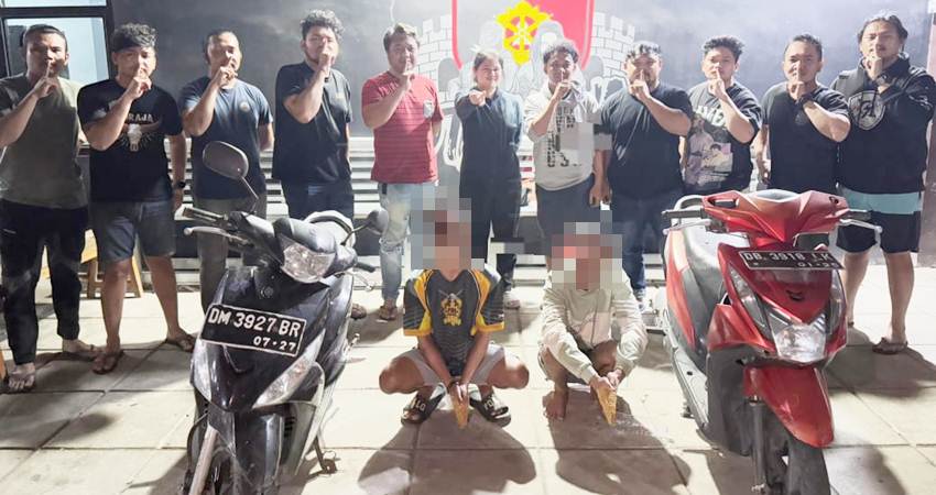 Dua pelaku curanmor yang dibekuk tim Opsnal Resmob/ Analis Polda Gorontalo.