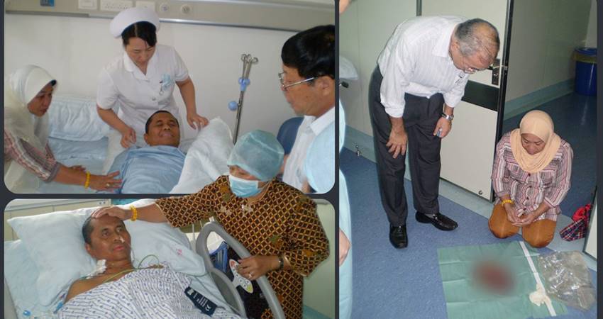 Penulis saat menjalani perawatan sebelum dan sesudah operaasi "Ganti Hati" di Tianjin, Tiongkok.--