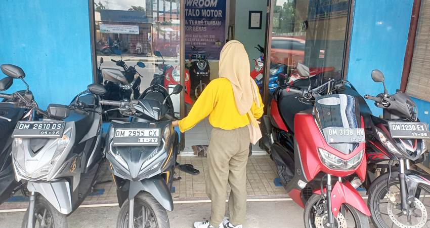 Motor bekas yang dijual di salah satu showroom motor bekas di Kota Gorontalo.
