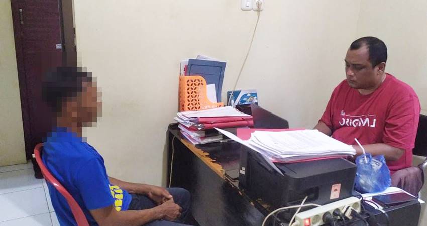 Kanit PPA Satuan Reskrim Polres Gorontalo Utara, Aipda Eris Novianto,S.H,M.H saat melakukan pemeriksaan tambahan untuk melengkapi petunjuk dari pihak kejaksaan.