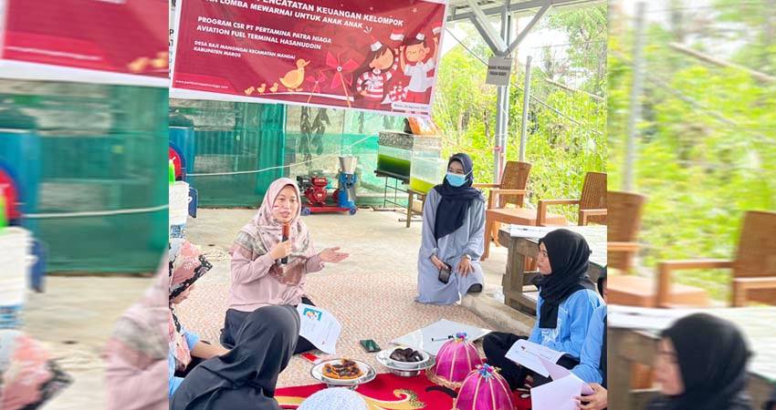 Pertamina Patra Niaga Sulawesi melakukan pelatihan pencatatan keyangan kelompok UMKM Binaan Agrokompleks Hasanuddin, Sulawesi Selatan. (foto : dok / pertamina)