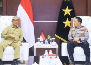 Bupati Ismet Mile saat berkunjung ke Kapolda Gorontalo, Irjen Pol. Drs. Widodo, S.H., M.H baru-baru ini.