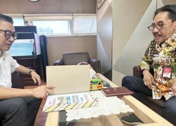 Suasana pertemuan antara Wakil Wali Kota Gorontalo, Indra Gobel dengan Direktur Manajemen Bencana dan Kebakaran Edy Suharmanto, di Kantor Kemendagri, Jumat (10/10/2025).