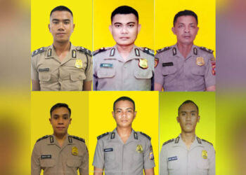 Para anggota Polda Gorontalo yang dipecat institusinnya, setelah terbukti melanggar kode etik Polri. (foto: dok/polda)