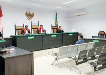 Terdakwa Hasan Adam alias Ukin saat siding vonis di Pengadilan Tipikor pada Pengadilan Negeri Gorontalo, Rabu (29/10/2025).  