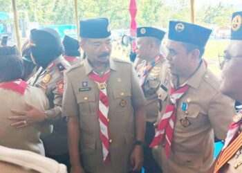 Ketua Deprov Gorontalo Thomas Mopili menghadiri pembukaan kegiatan peran saka nasional 2025, kemarin (3/11).