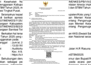 Undangan penerimaan penghargaan Swasti Saba untuk Pemkot Gorontalo.