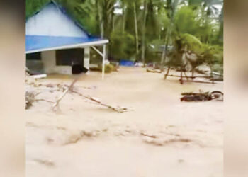 BANJIR BANDANG Menerjang Desa Hulawa, Kecamatan Buntulia, Kabupaten Pohuwato, Selasa (30/12). (foto: istimewa-tangkapan layar)